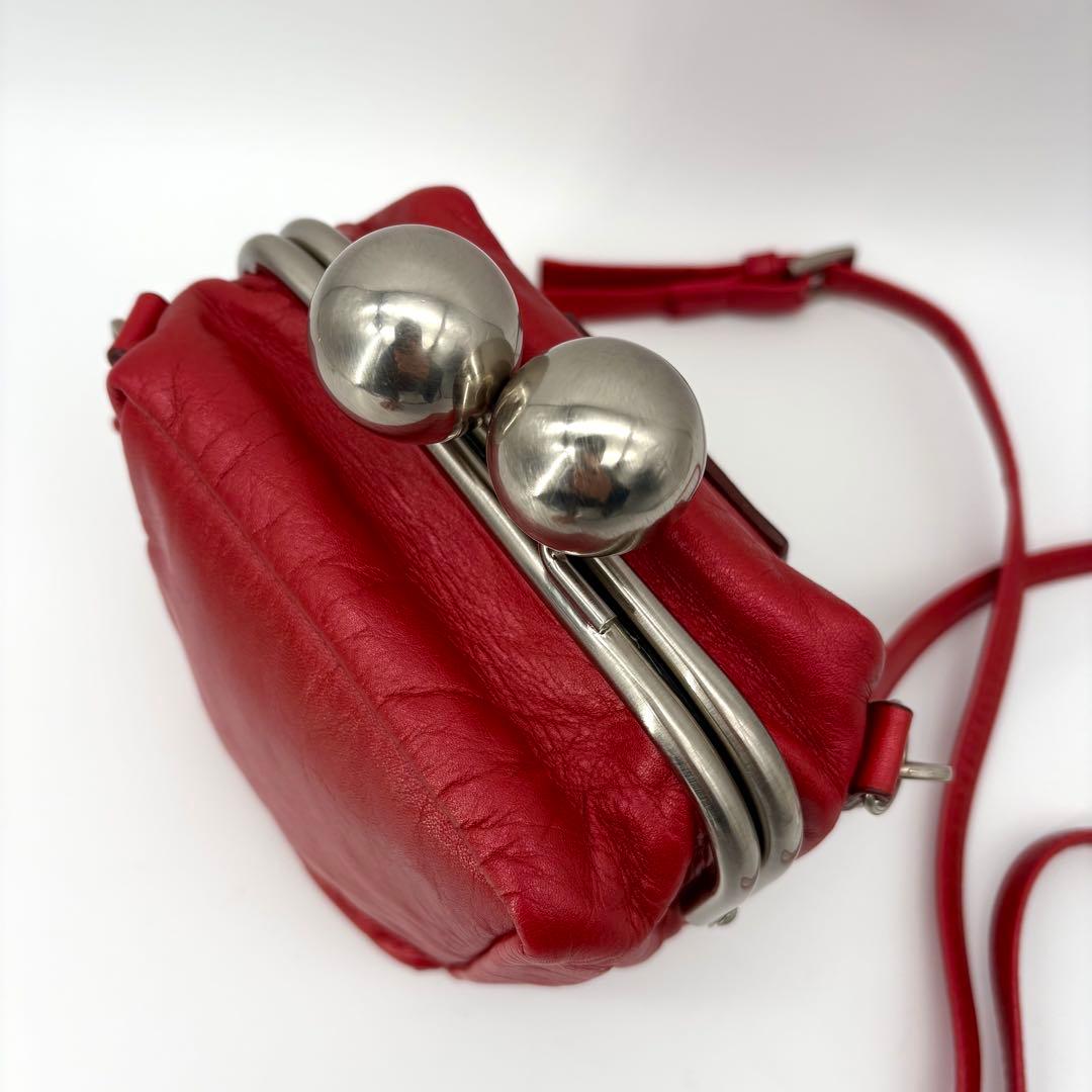 美品 カワカワ ミニショルダーバッグ がま口 スクエア ポシェット レアカラー