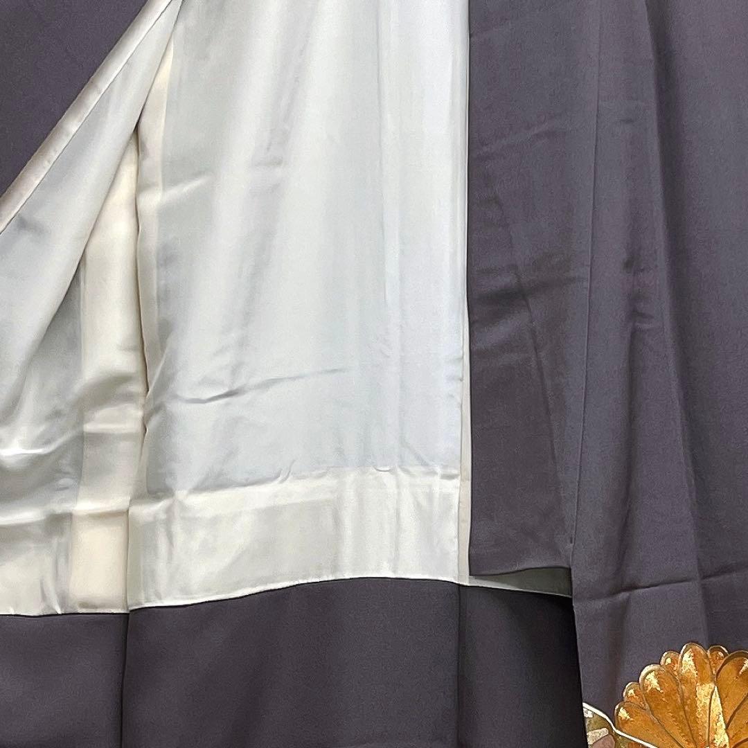 色留袖　金駒刺繍　三つ紋　菊花　七宝　青海波　松竹梅　着物　092a u