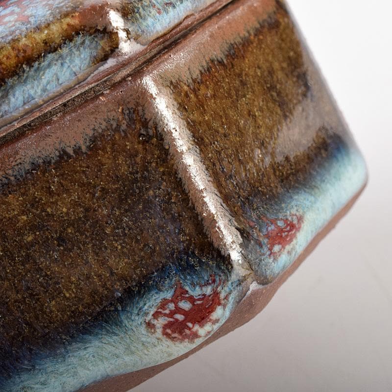 茶道具　河井貫次郎作　呉洲　八角盒子　香合　共箱　M　R8046