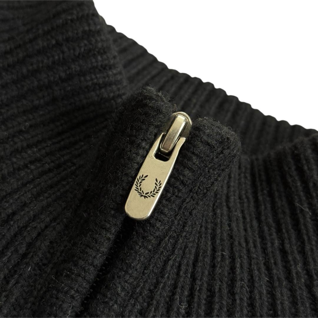 【美品】フレッドペリー ドライバーズニット ジップ ブラック 大きめ メンズS