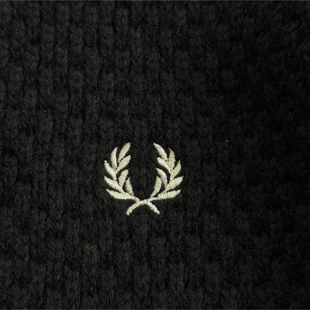 【美品】フレッドペリー ドライバーズニット ジップ ブラック 大きめ メンズS