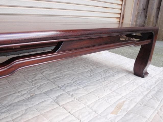 特価！新品♪4尺(120巾) 花梨無垢 一重ヌキ入り 高級座卓 座敷机ちゃぶ台