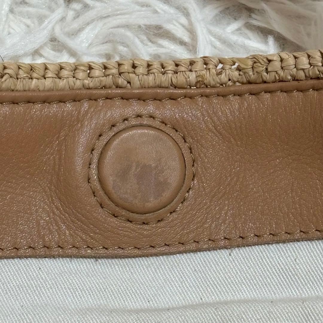 ヘレンカミンスキー かご トートバッグ ラフィア100% 裏地あり 持ち手レザー