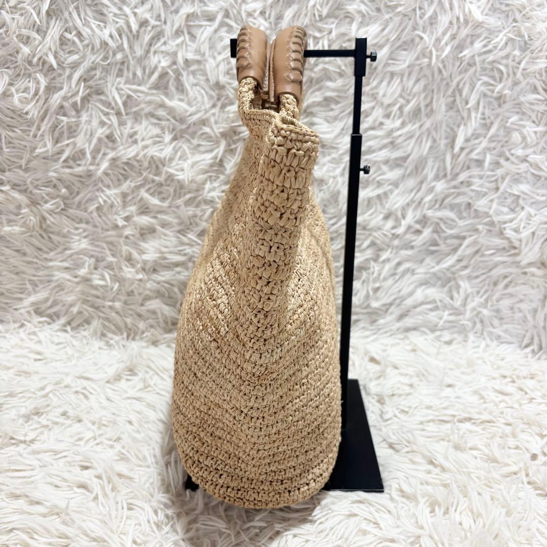 ヘレンカミンスキー かご トートバッグ ラフィア100% 裏地あり 持ち手レザー