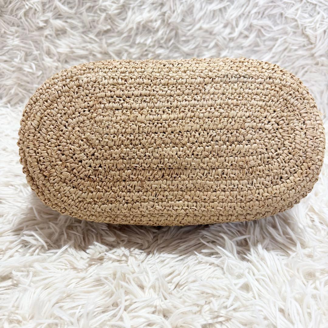 ヘレンカミンスキー かご トートバッグ ラフィア100% 裏地あり 持ち手レザー