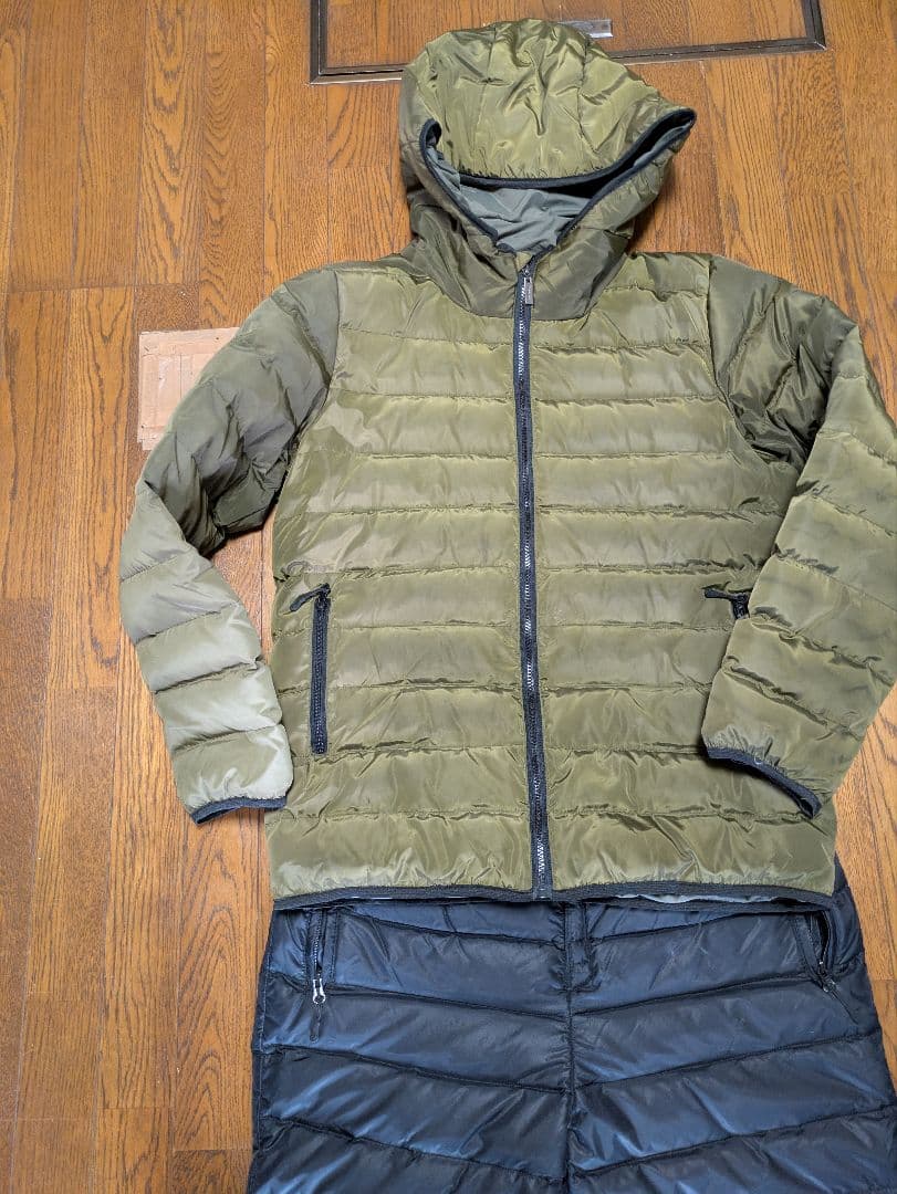 UMINEKOウミネコ ダウンウエア 上下セット カーキ/ブラック