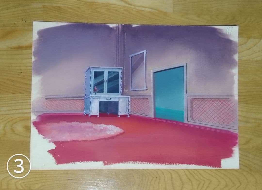 セル画の直筆背景画　12点