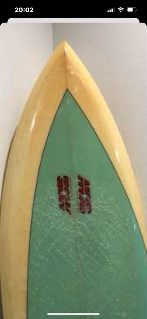 MOSS サーフボード 薄緑/クリア色 ツインフィンとても可愛い板です