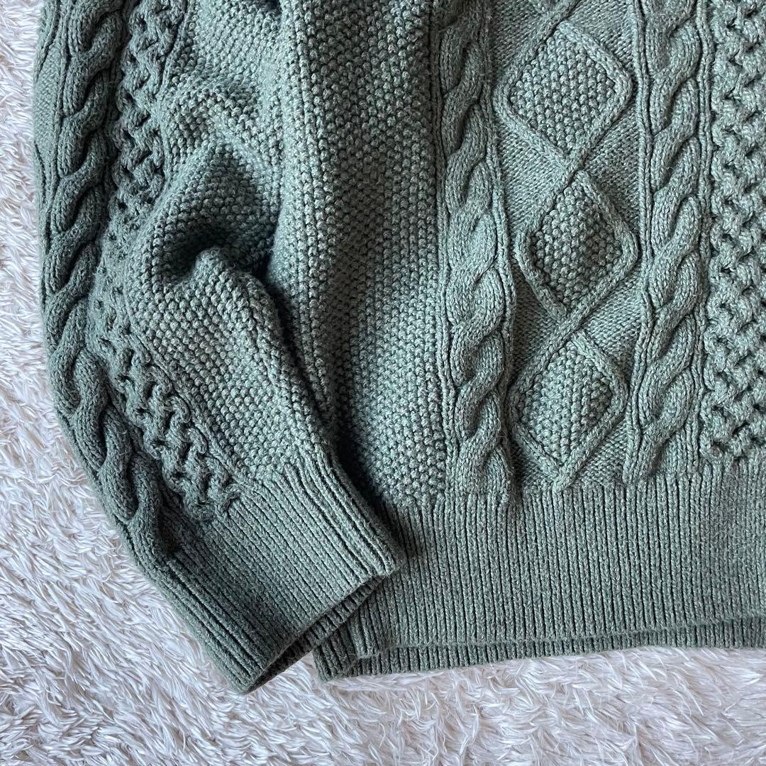 ラルフローレン 現行 フィッシャーマンズニット XL カーキ