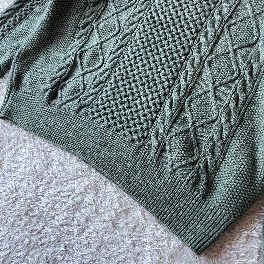 ラルフローレン 現行 フィッシャーマンズニット XL カーキ