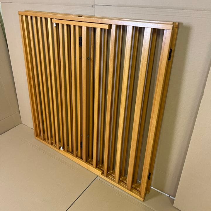 〈天然木〉大型犬、中型犬用ゲージ　犬小屋　折り畳み　サークル　ナチュラル