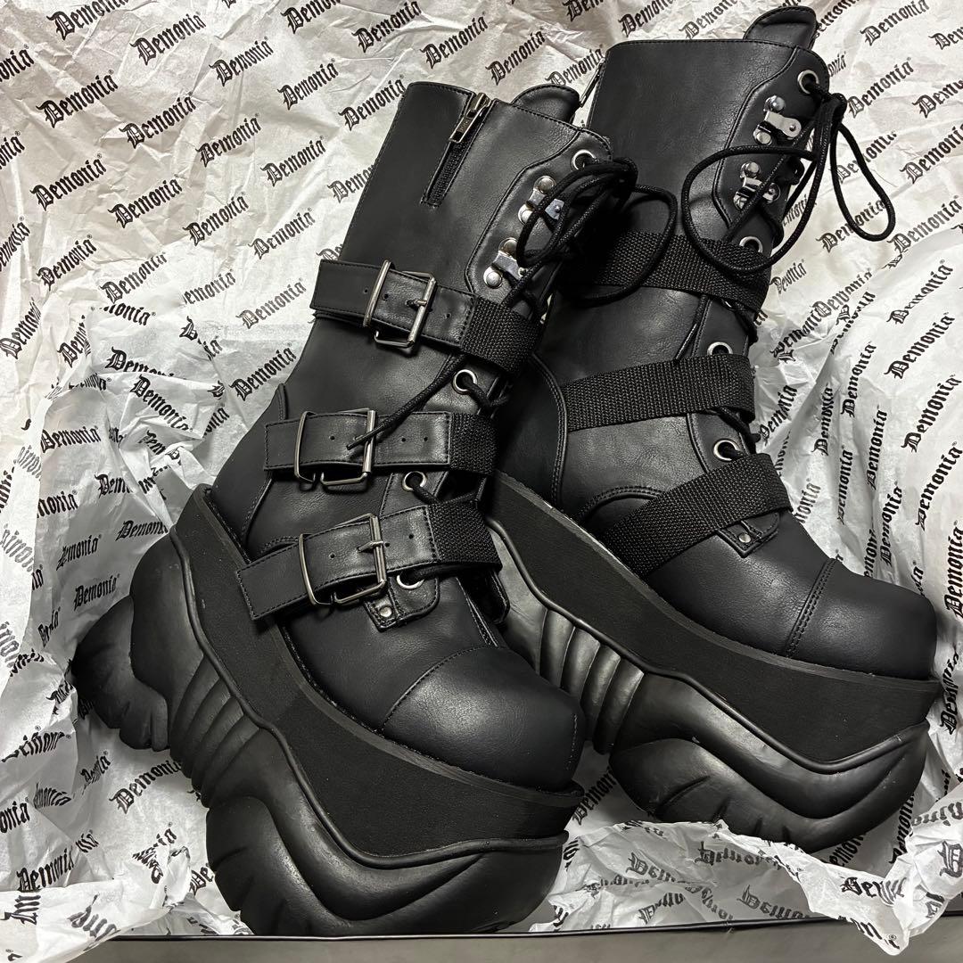 新品未使用⭐️Demonia デモニア 厚底ブーツ 黒24cm M6