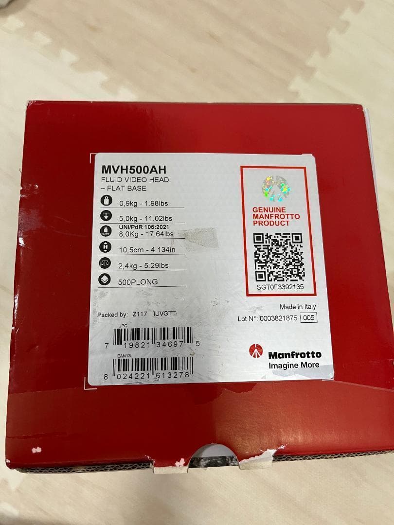 Manfrotto プロフルード ビデオ雲台 カメラ MVH500AH