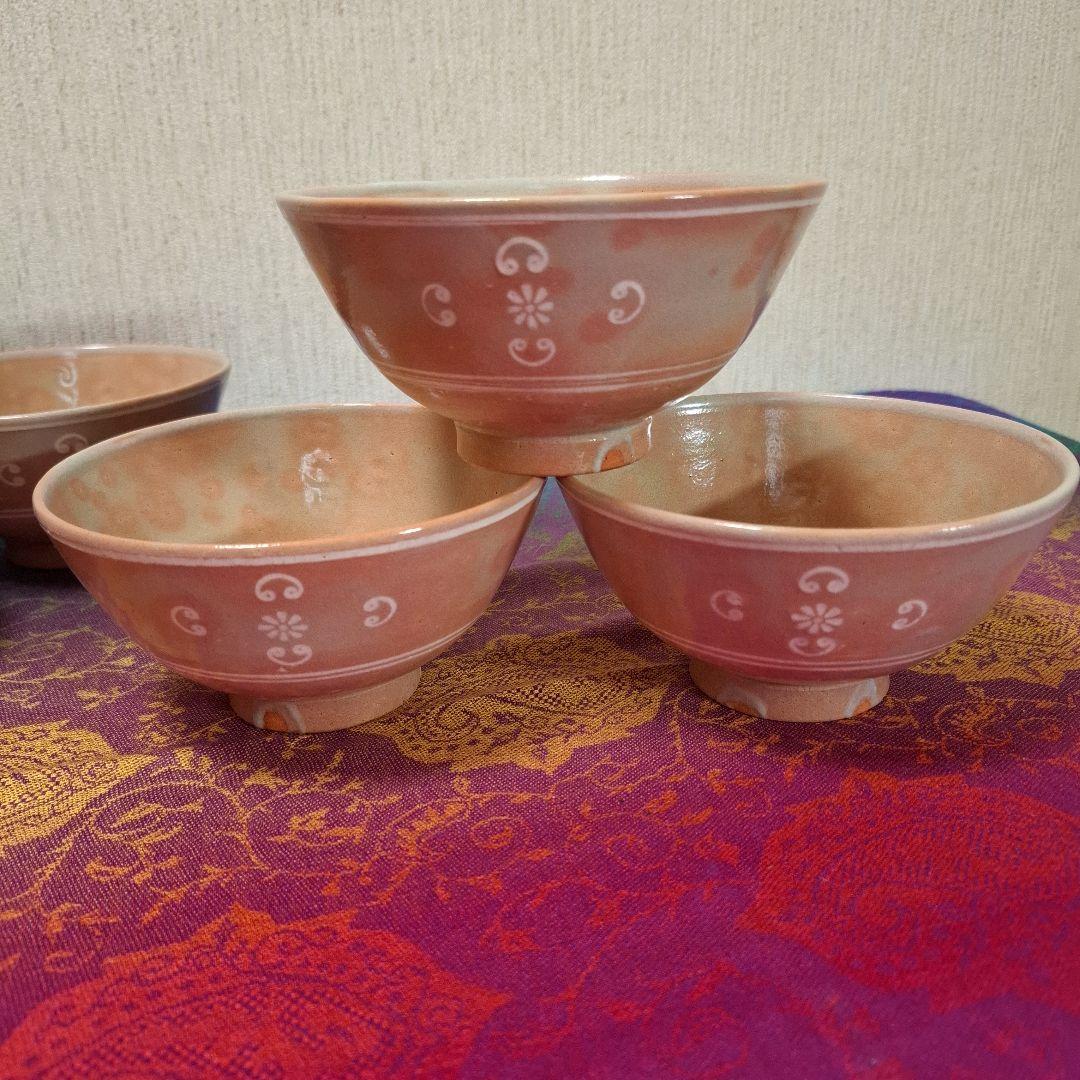 八幡窯 堀野証嗣 御本狂言袴 汲出碗 共箱 萩焼 茶道具 数茶碗　9客　お茶会