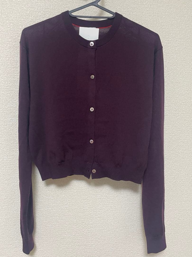 roku ウール クロップド カーディガン