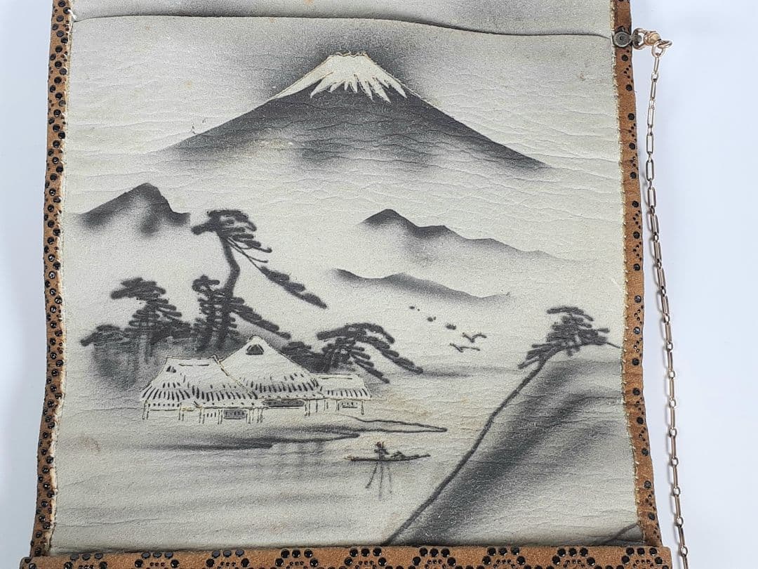 印傳　印伝　財布　長財布　富士山山水図