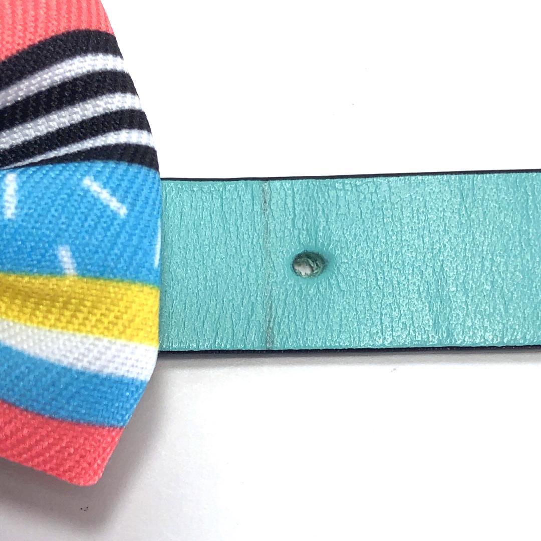 【美品・箱付き】ティファニー／ペット用 アクセサリー レザー 首輪 リボン