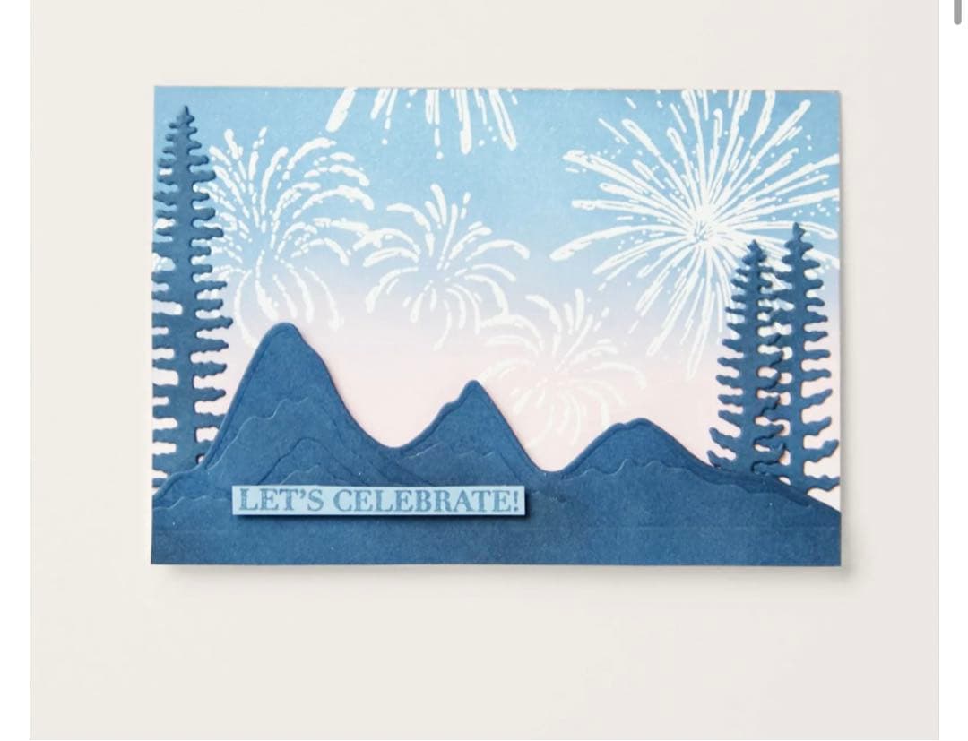 未使用　スタンピンアップ　花火のスタンプ&ダイセット