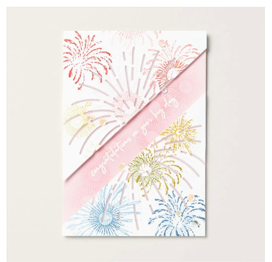 未使用　スタンピンアップ　花火のスタンプ&ダイセット