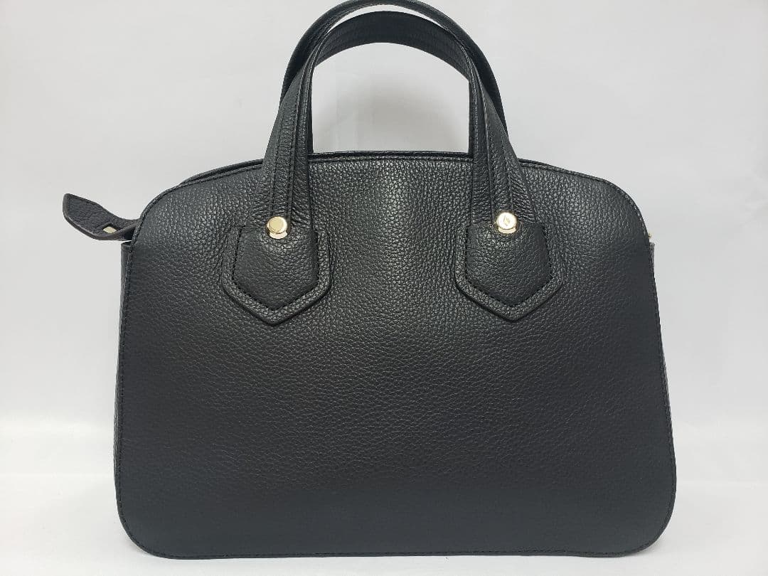 ［フルラ］2way レザーハンドバッグ　未使用品　黒　保存袋付き