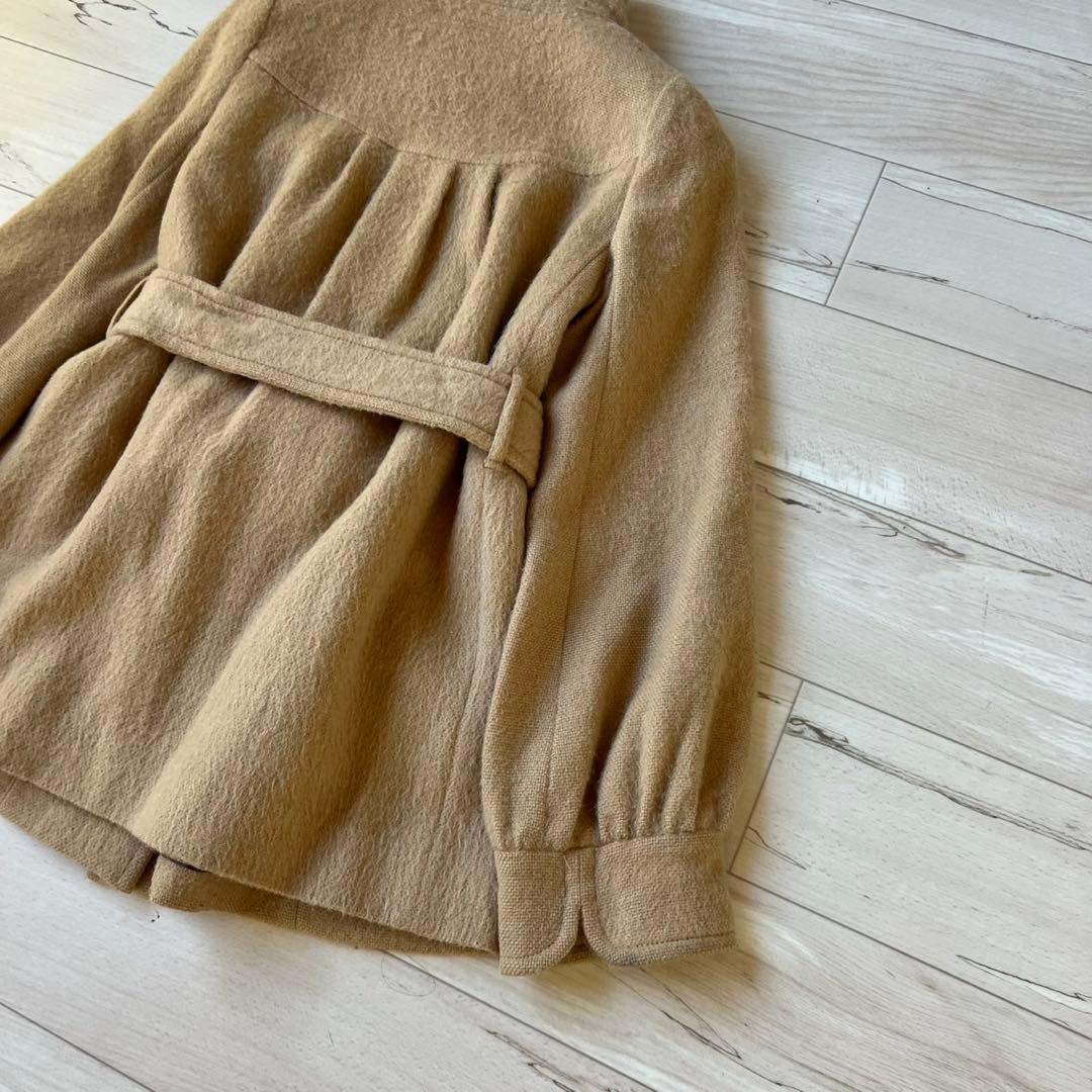 バーバリーブルーレーベル　ベルテッドコート　アルパカ　メガチェック　ノバチェック