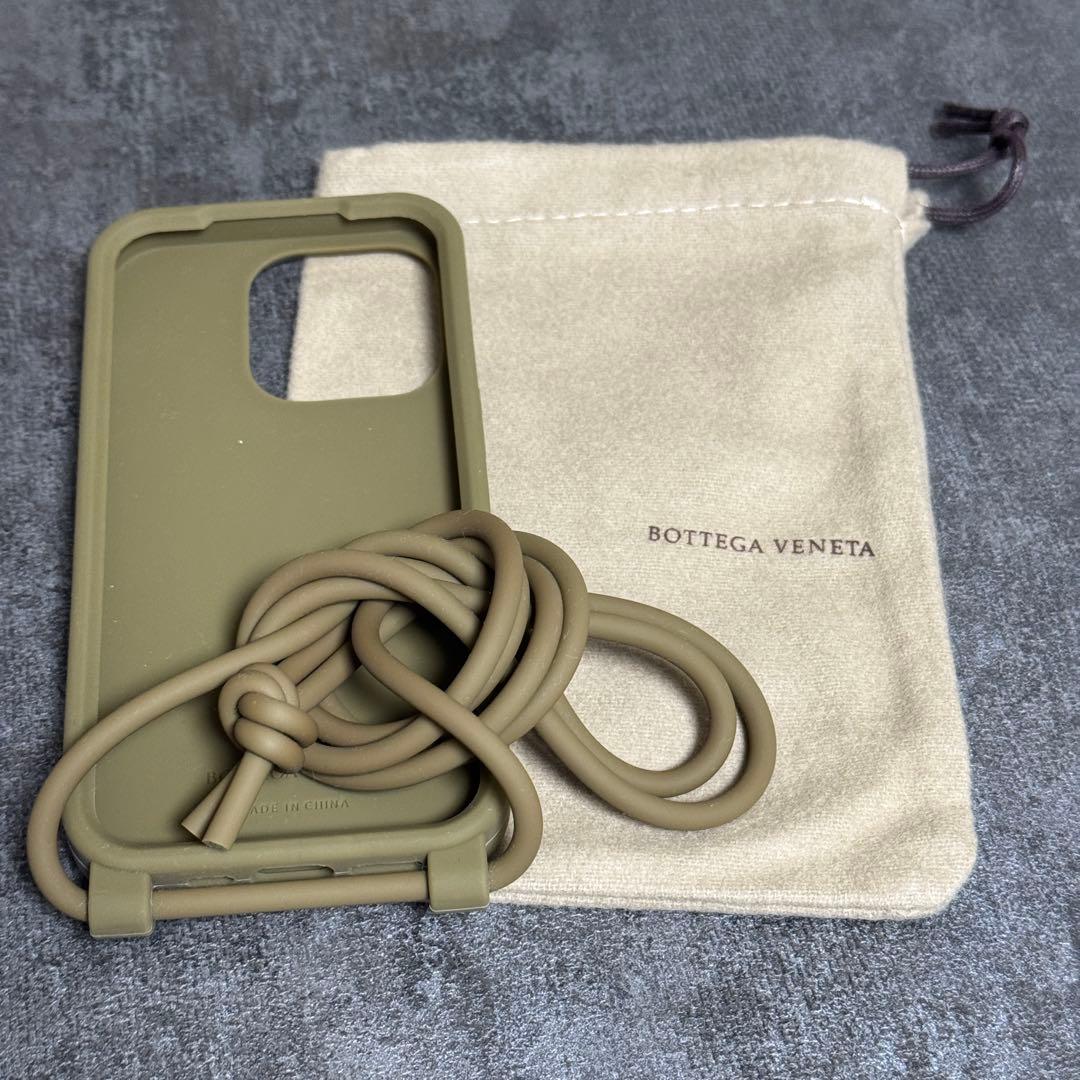 iPhone14pro ケース Bottega ブラウン マッド ストラップ