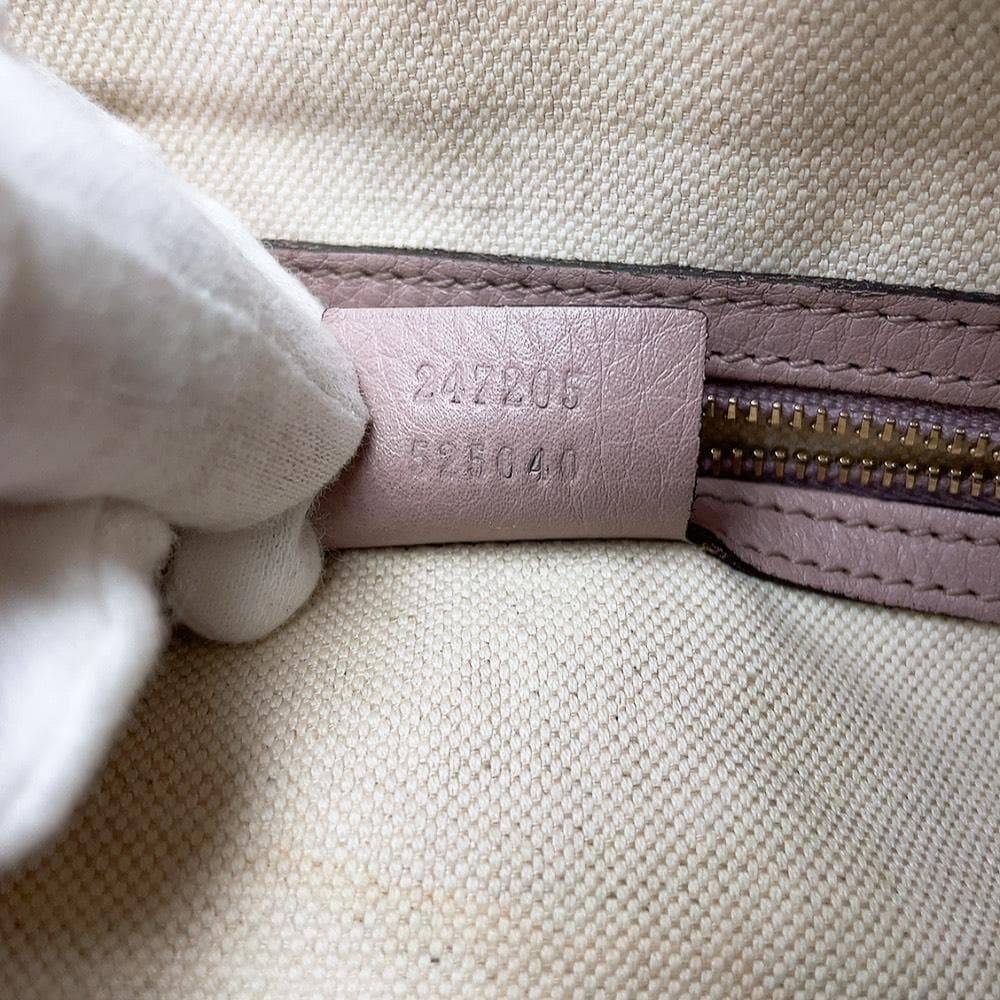 GUCCI GGキャンバス シェリーライン ピンク ボストン 2way ハンド