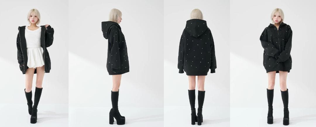 ダーリッチ darich DDロゴビジュージップパーカー ホワイト WHT