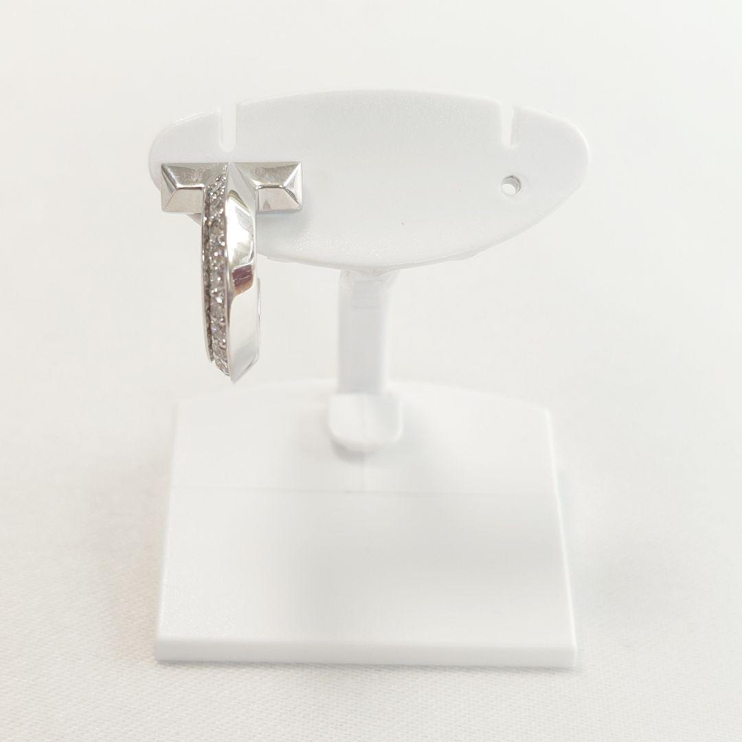 【美品】ティファニー K18WG T ワン フープ ピアス 片耳用 6625