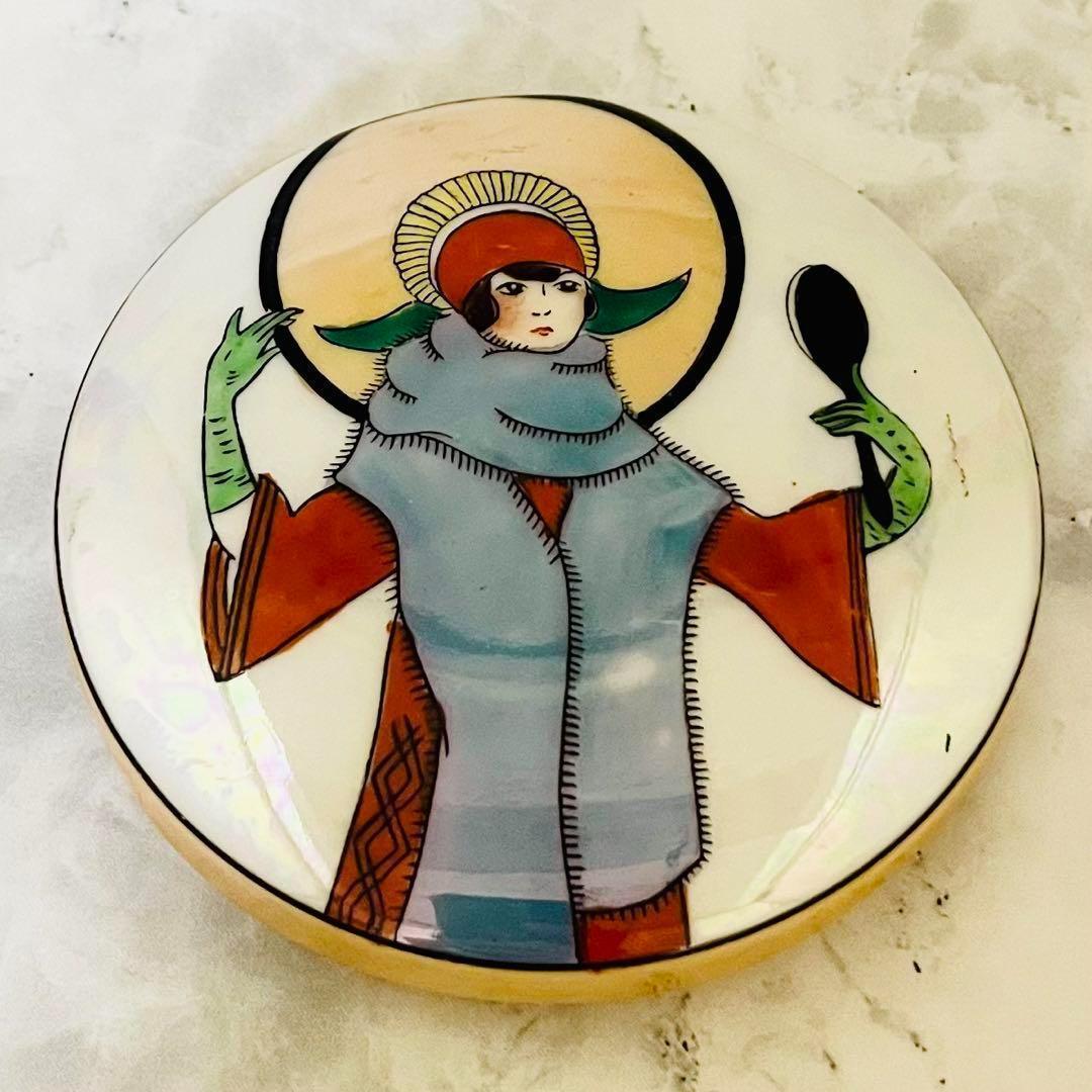 【オールドノリタケ/デコレディ/パフケース】アールデコ/ラスター彩/パウダー