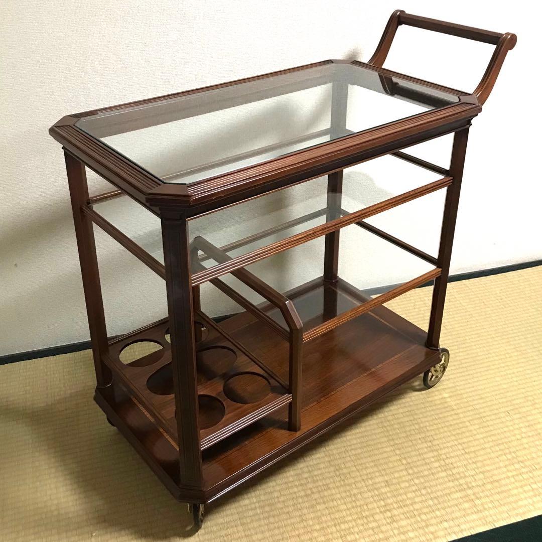 上品な 高級 キッチンワゴン 木製 アンティーク ビンテージ レストラン カフェ