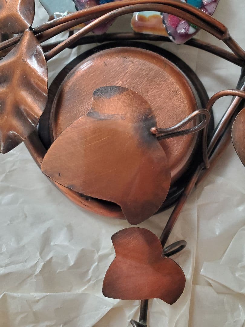 フクロウの壁掛けオルゴール　北一硝子