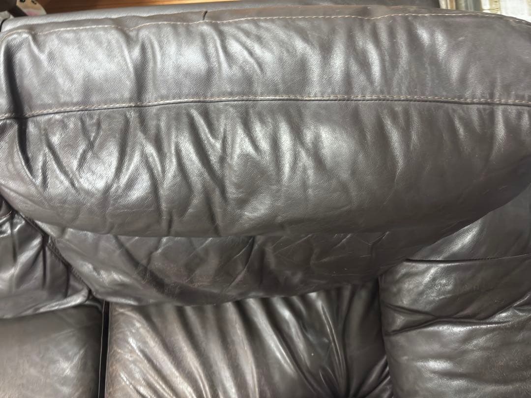 高級ソファ 本革 大塚家具 茶色 レザーワールド　3人サイズ