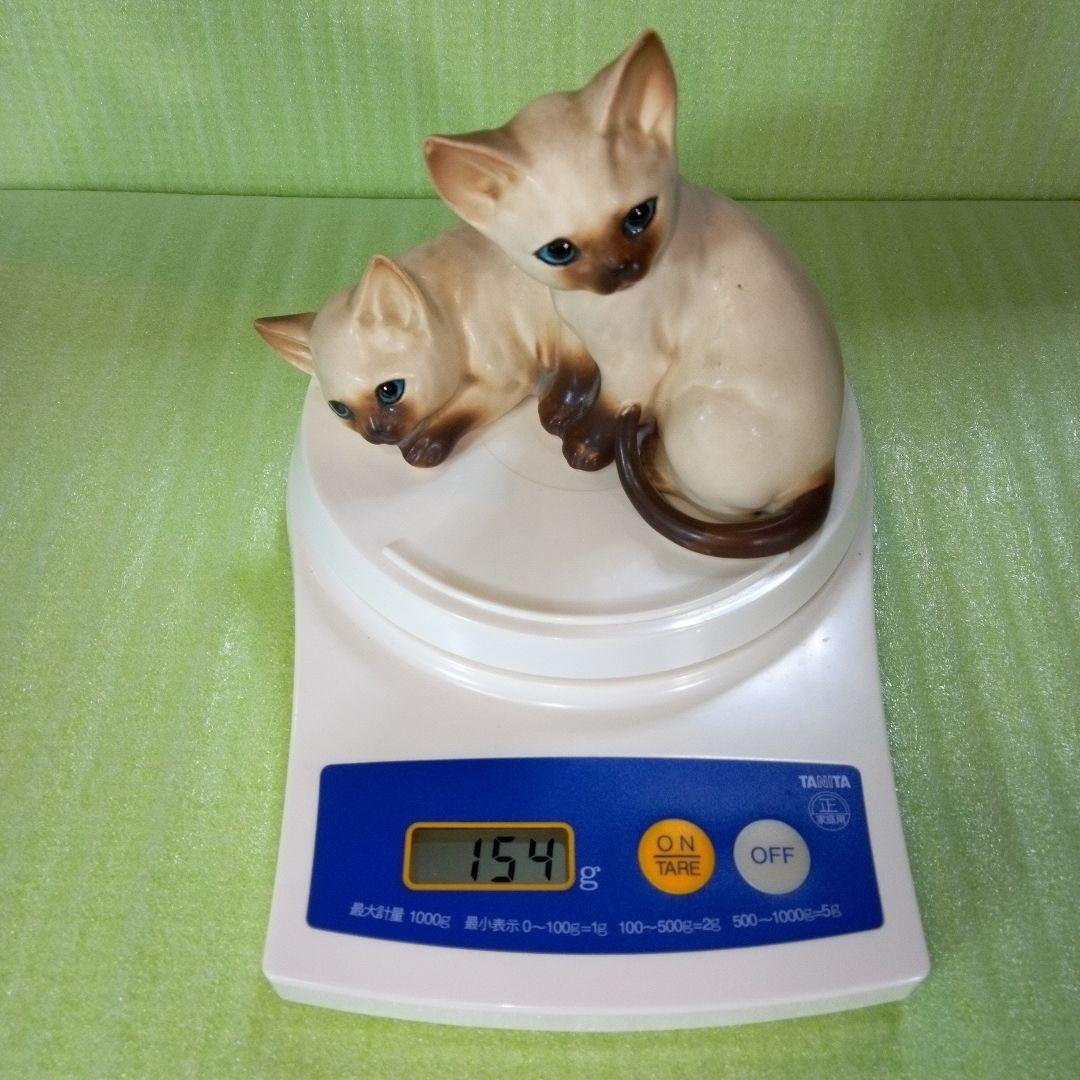 アンティークな猫の置物　仲良し　兄弟？　シャム猫？　ポインテッド？　レア　希少