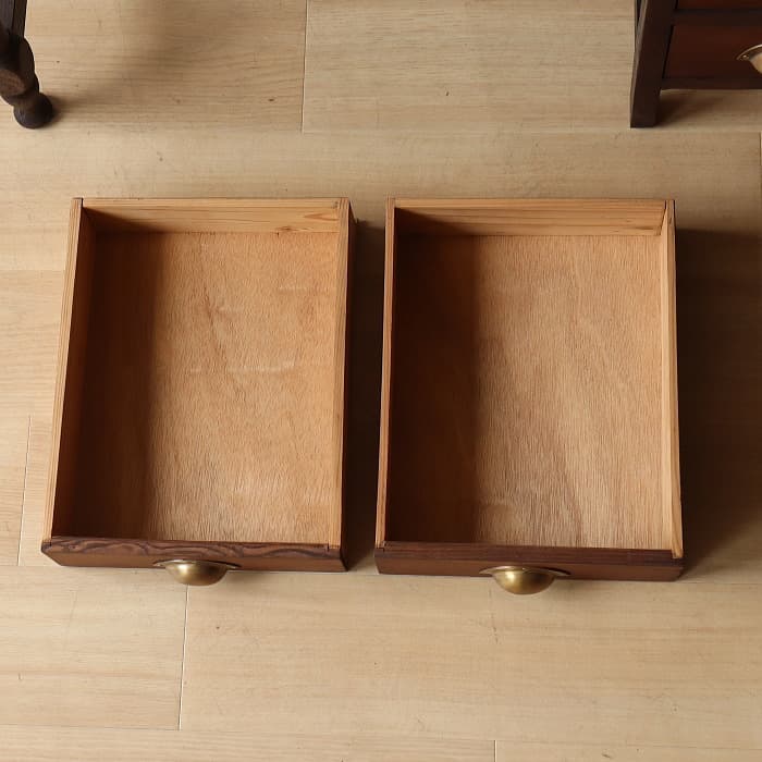 アンティーク ナラ材 ロクロ脚 片袖机 レトロ 真鍮金具 デスク 古家具