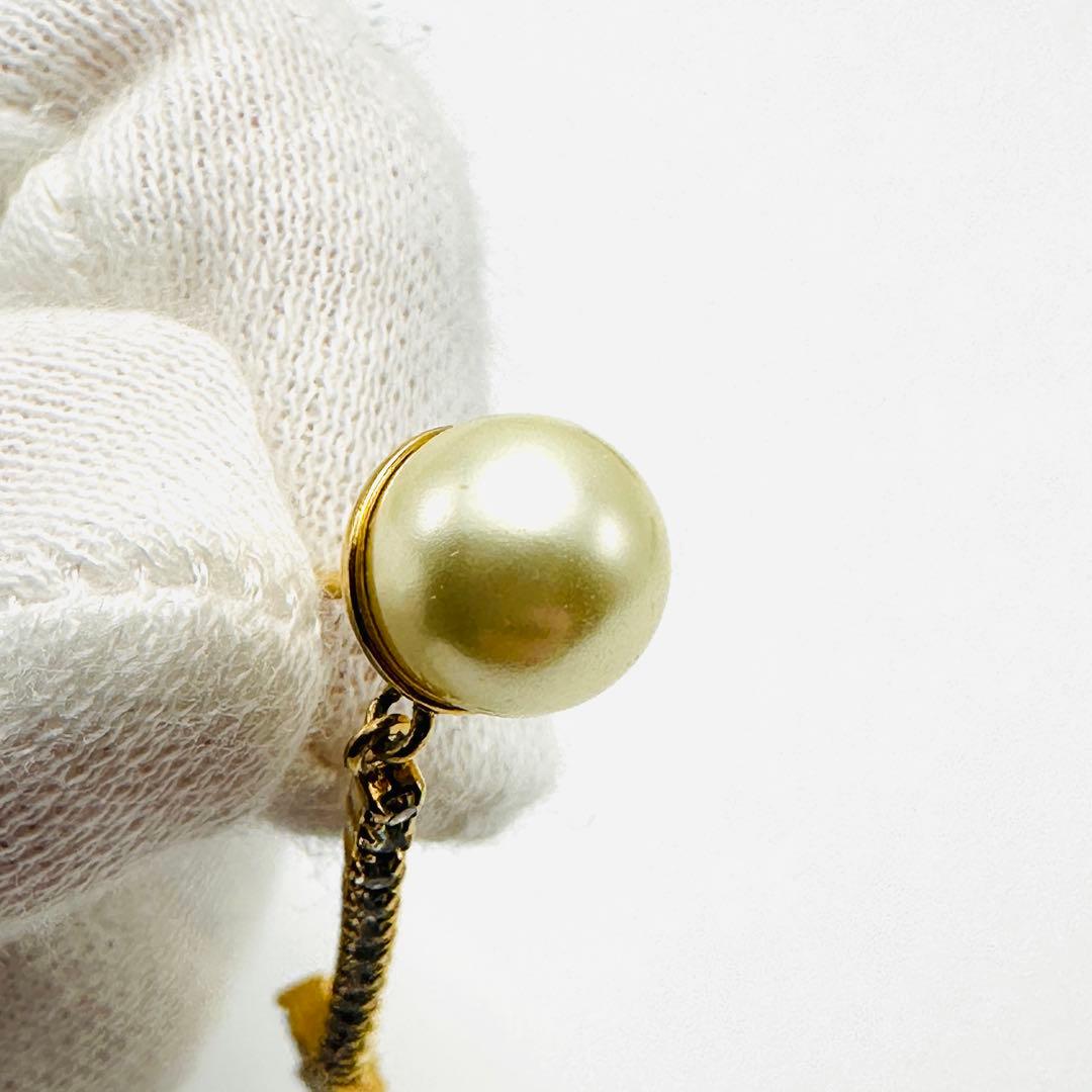 現行品　Dior Tribales ピアス　メタル　レジンパール　クリスタル