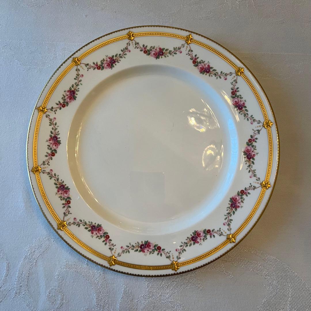 【ローズ ガーランド】美品 英国アンティーク エインズレイ　金彩　大皿　2枚