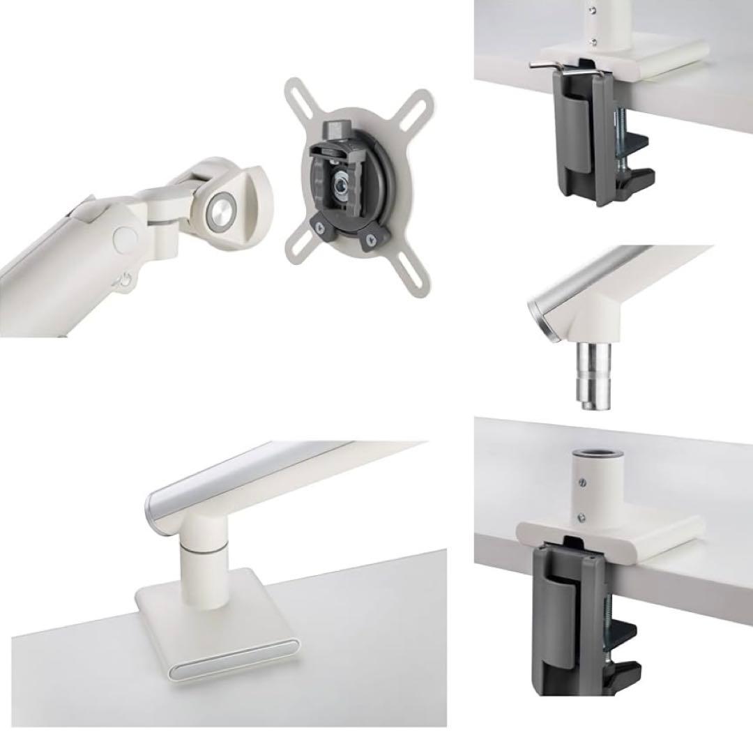 ホワイト モニターアーム VESA対応