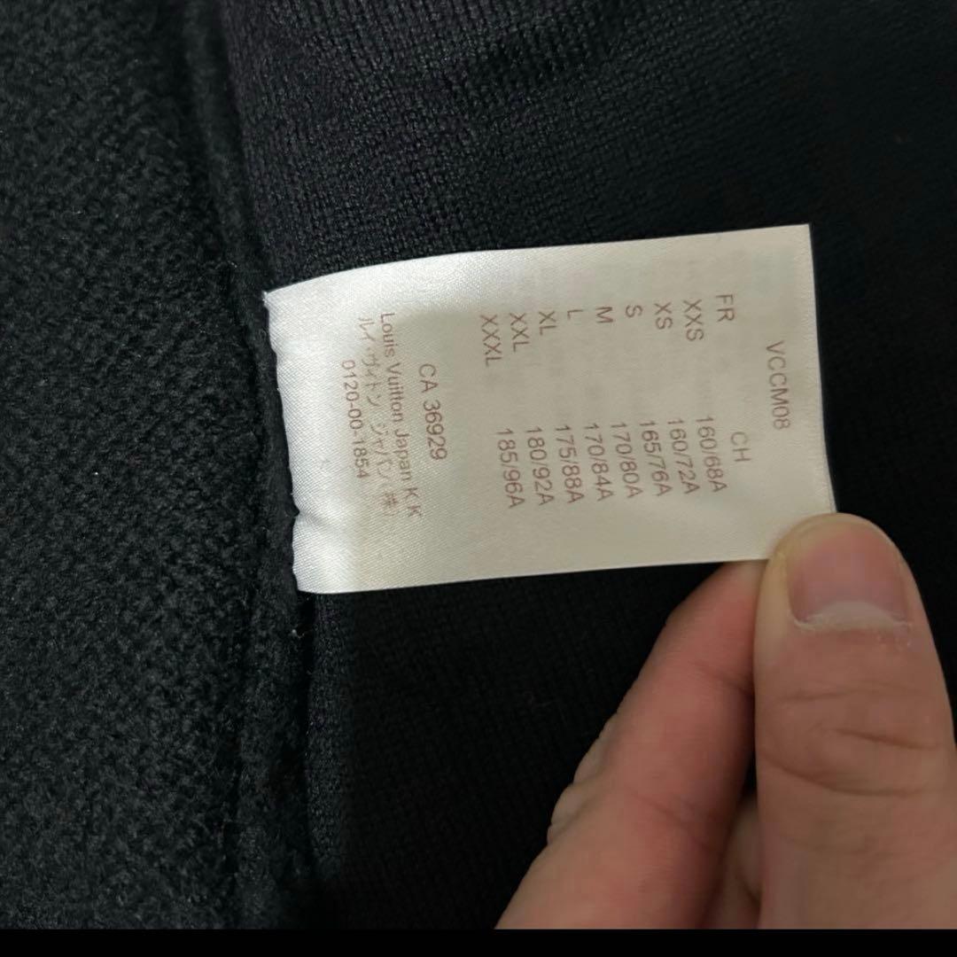 極美品 ルイヴィトン ドライバーズニット フルジップ ウールニット ブラック L