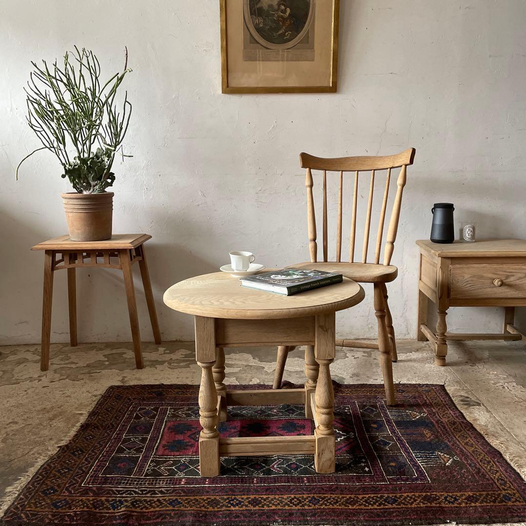 年末・年始SALE ビンテージ ラウンドサイドテーブル 剥離