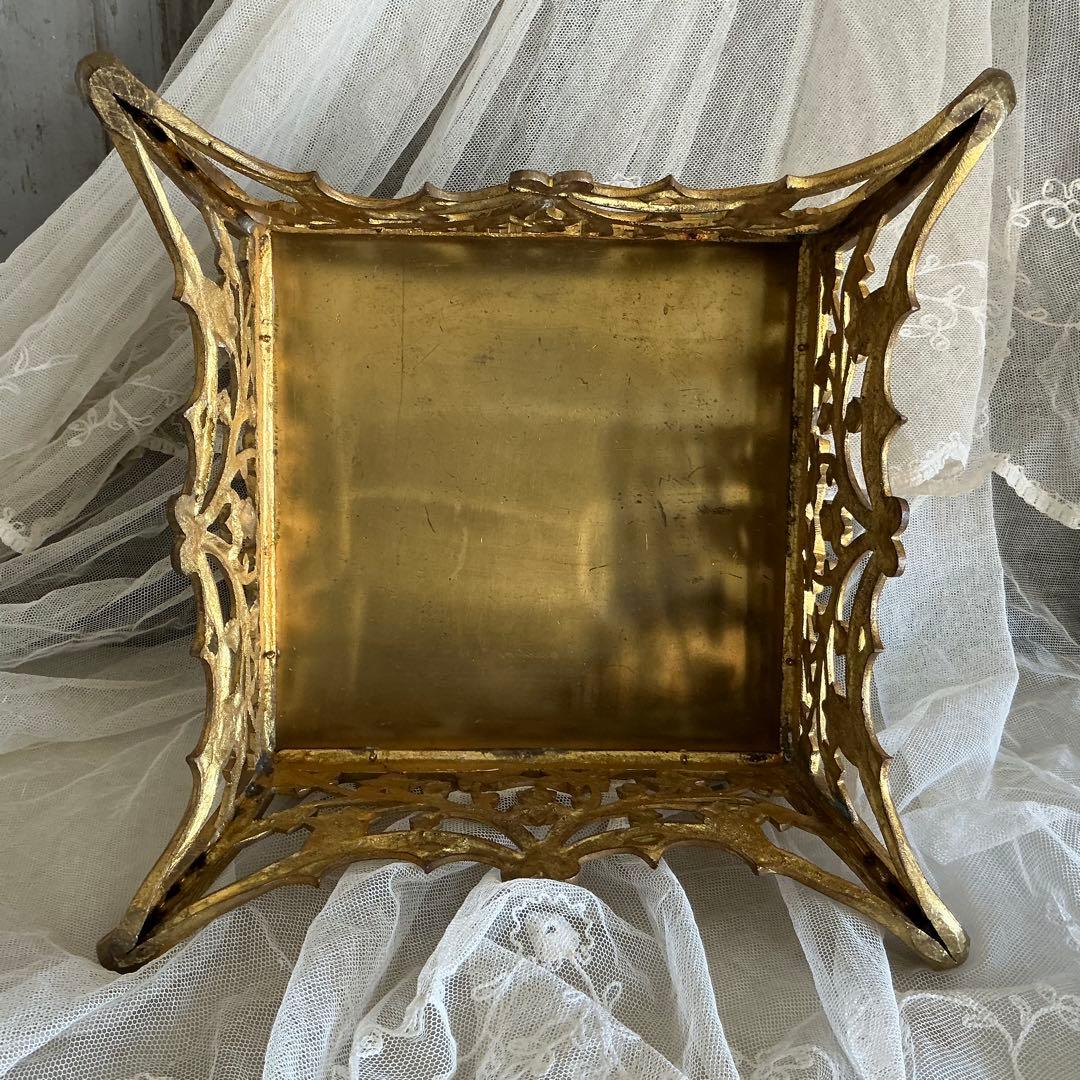 ＊希少＊１９世紀フランスアンティーク　ブロンズ×金鍍金　ディスプレイ台　ポワドレ