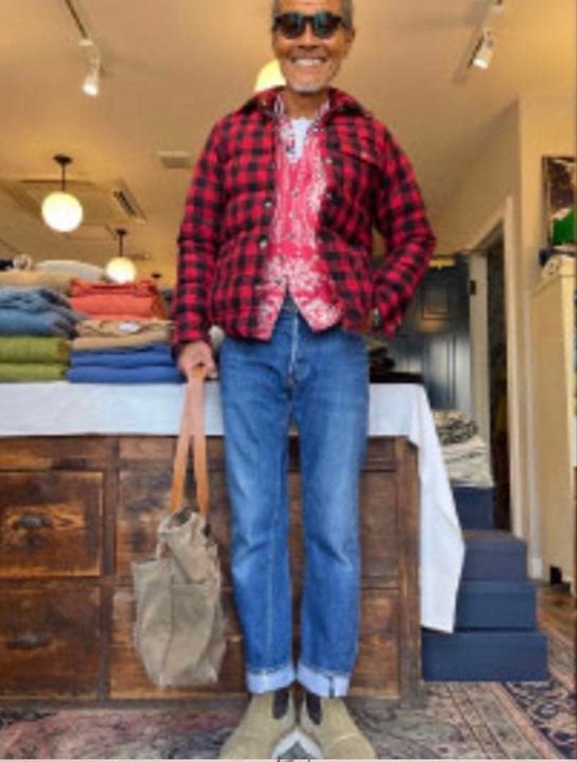 ボーイズマーケット別注クレセントダウンバッファローチェック未使用品　XXL