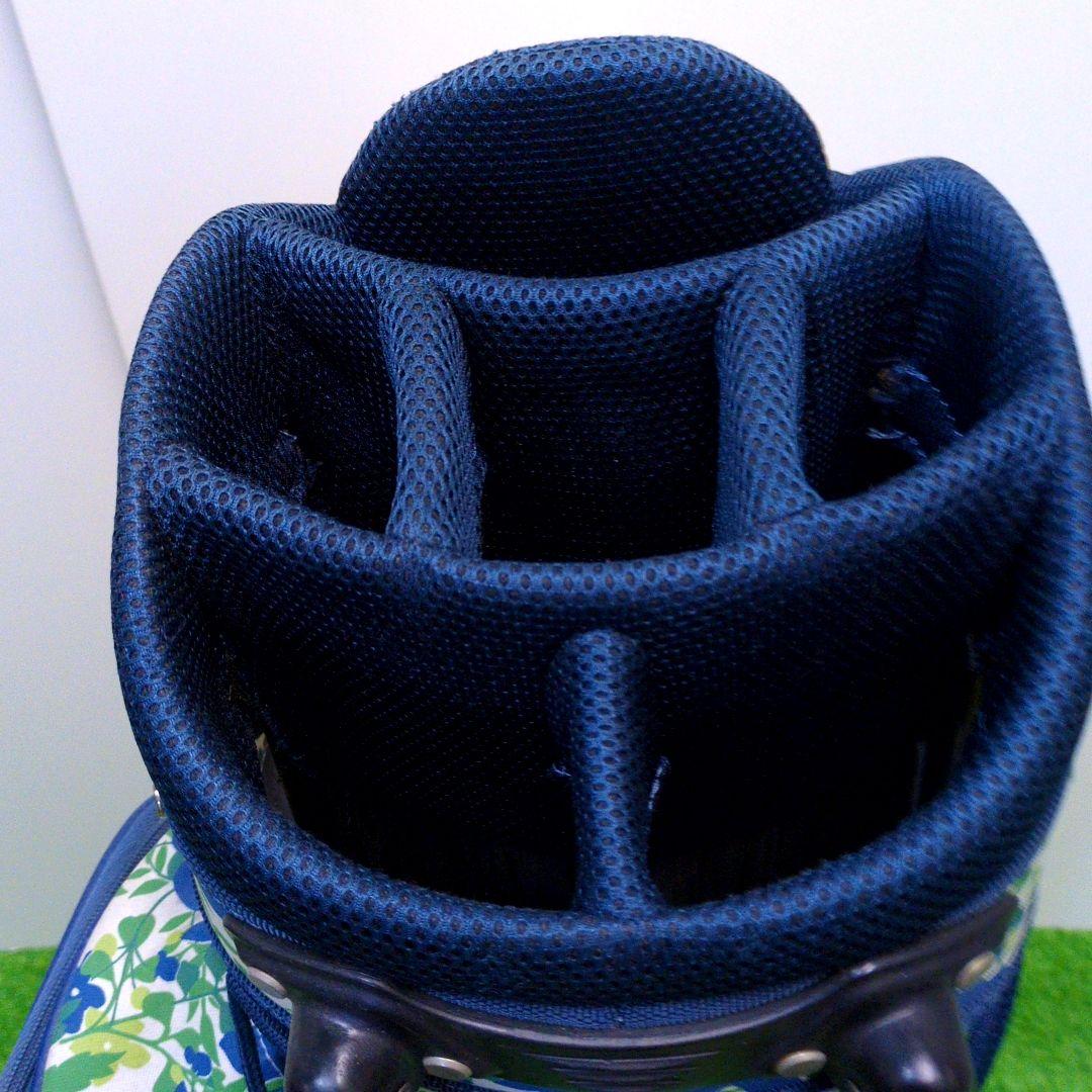 フィッシャー　スタンド式ゴルフバッグ 　6分割　青緑花柄