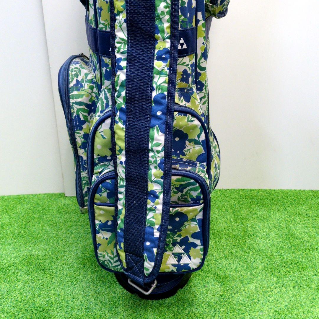 フィッシャー　スタンド式ゴルフバッグ 　6分割　青緑花柄