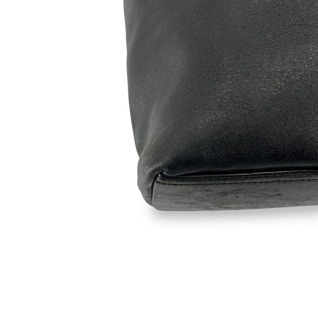 コーチ　2way ビジネスバッグ　ブリーフケース　型押しロゴ　A4可　レザー　黒