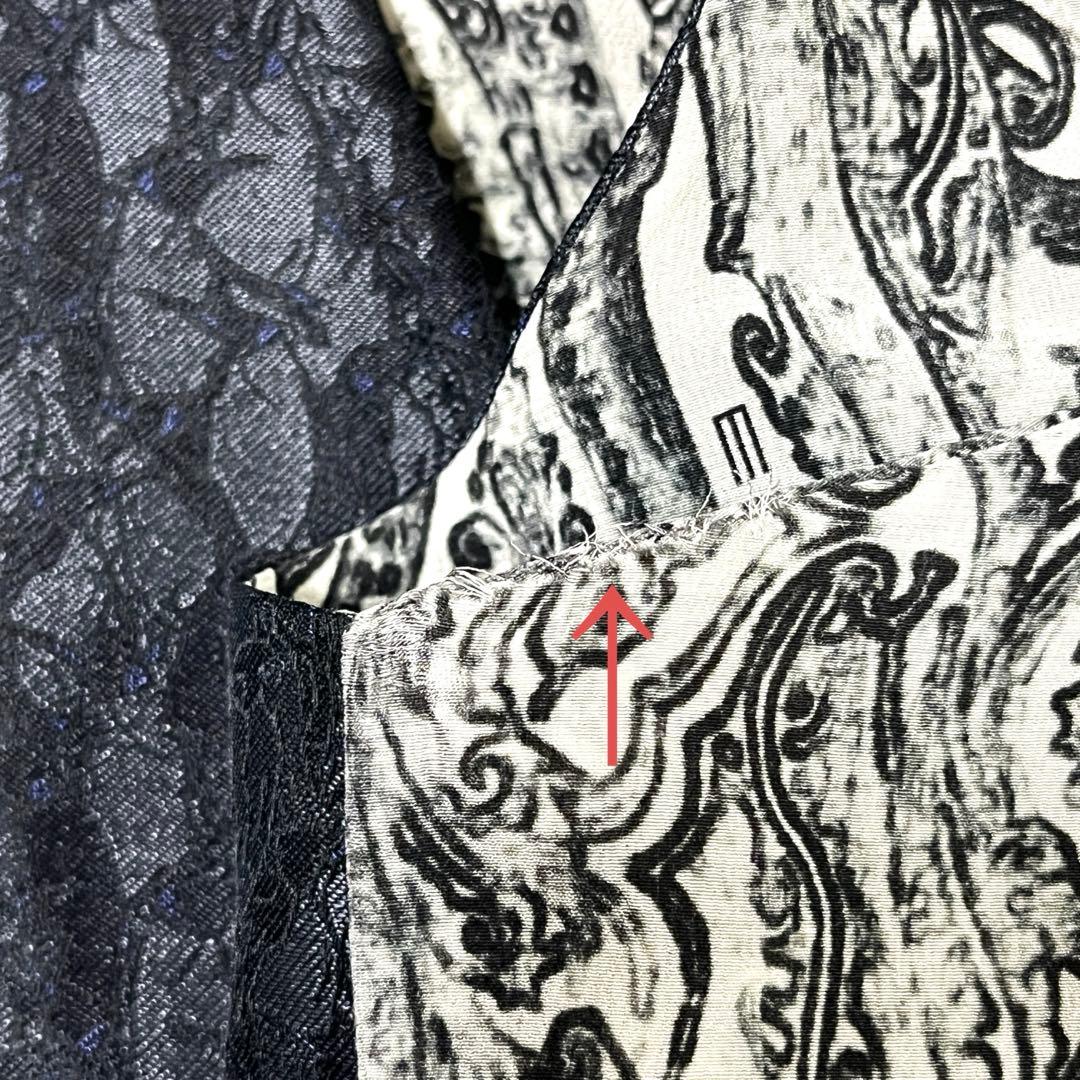 【希少】ETRO エトロ　ベスト ジレ 50 コウモリ　シルク　ダークネイビー