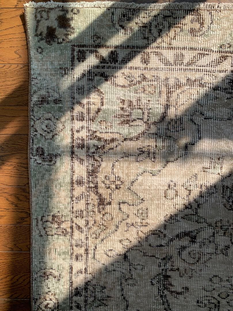 超大判　242×135 アイボリー　トルコヴィンテージラグ メダリオン