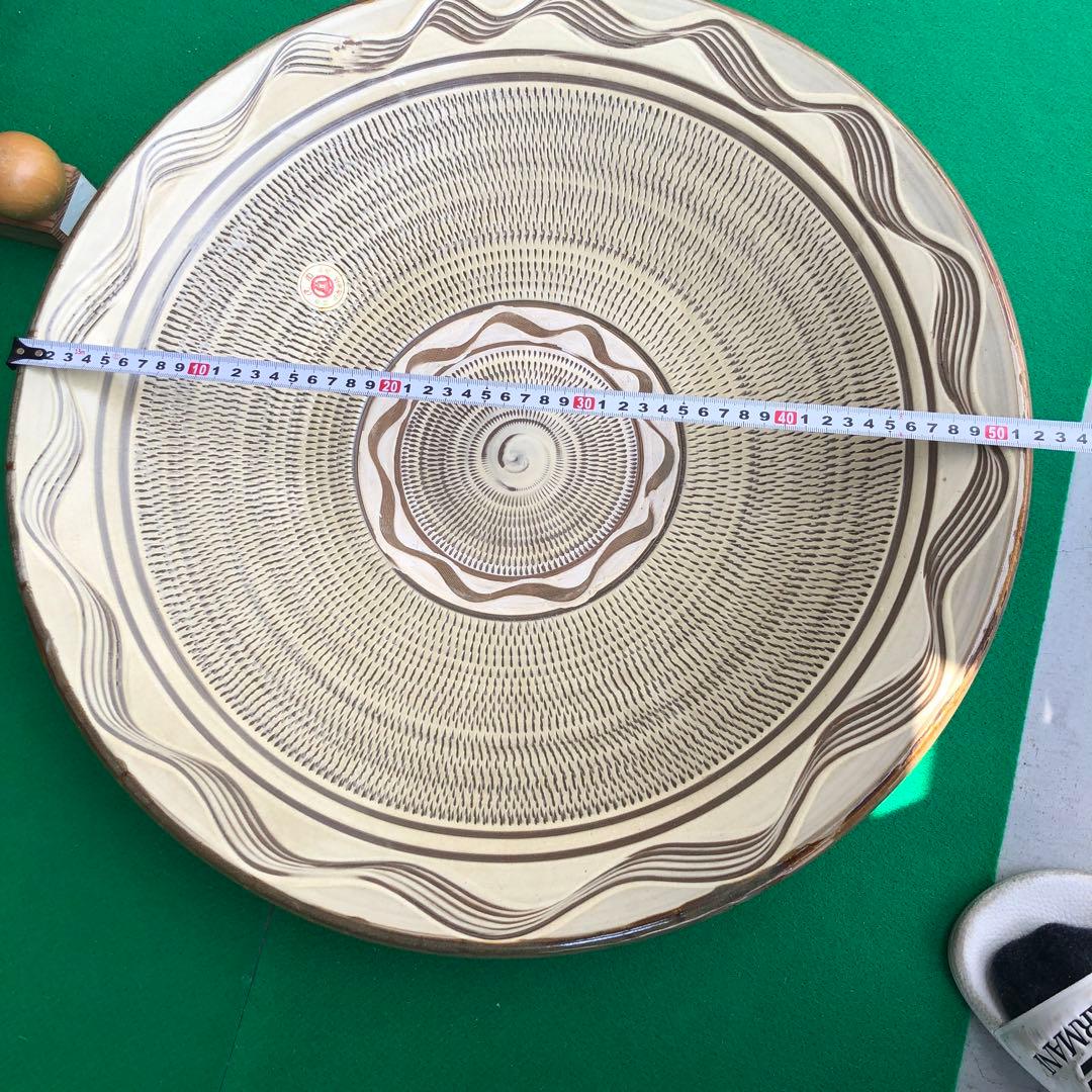 小鹿田焼　特大皿　陶芸　骨董品