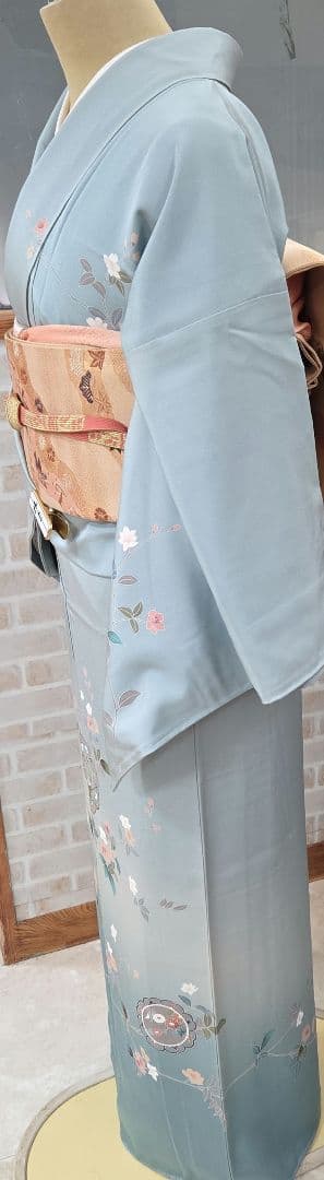 作家物訪問着4点フルセット、着物、袋帯、帯締め、帯揚げ