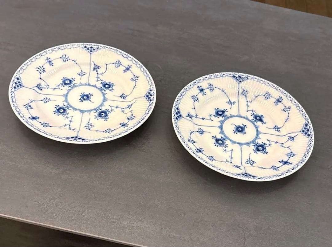 ♡未使用品♡ロイヤルコペンハーゲン ブルーブルーテッド プレート ペア 19㎝